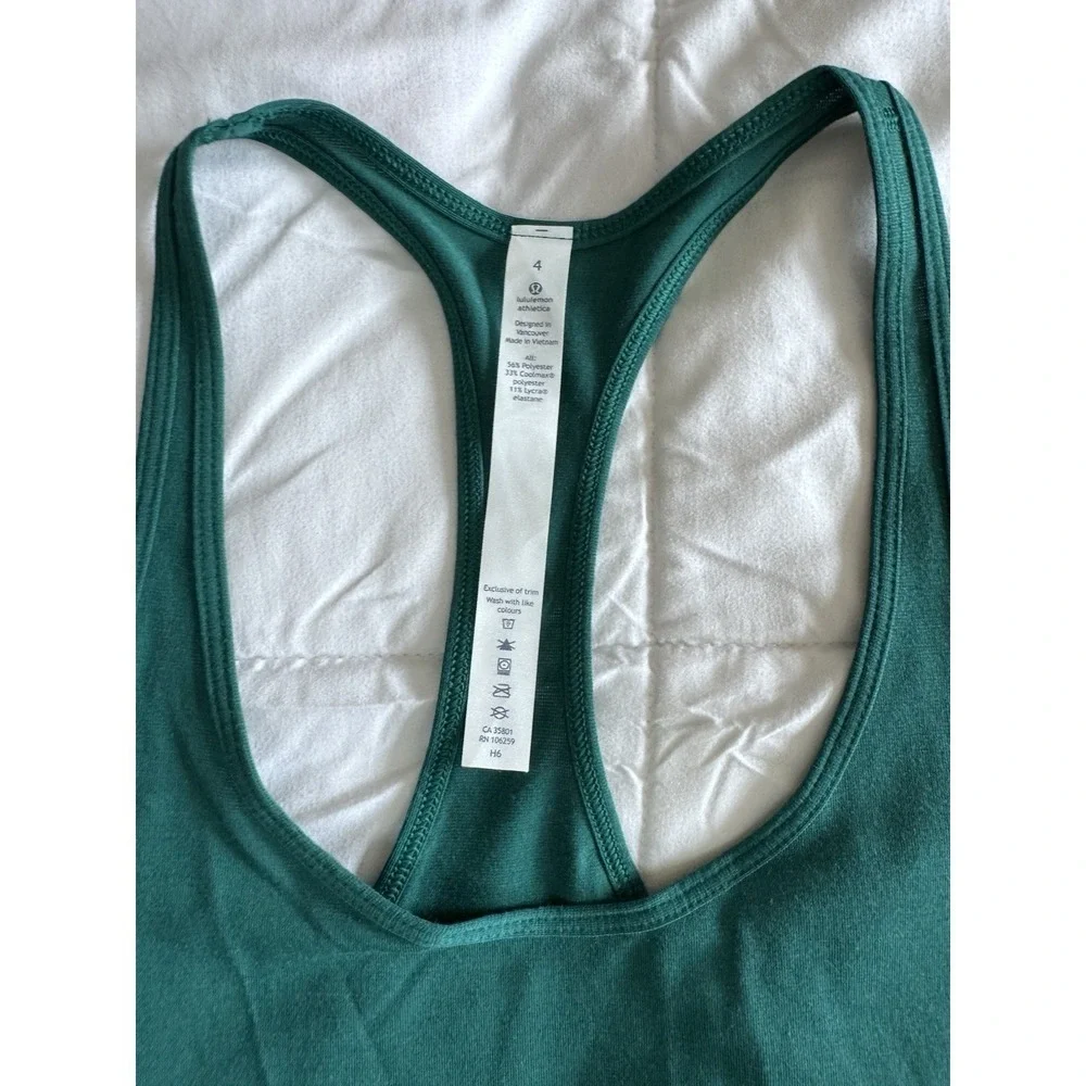 New Lululemon Women's Green Tech Mesh Singlet Size 4 Racerback Tank Top NWT